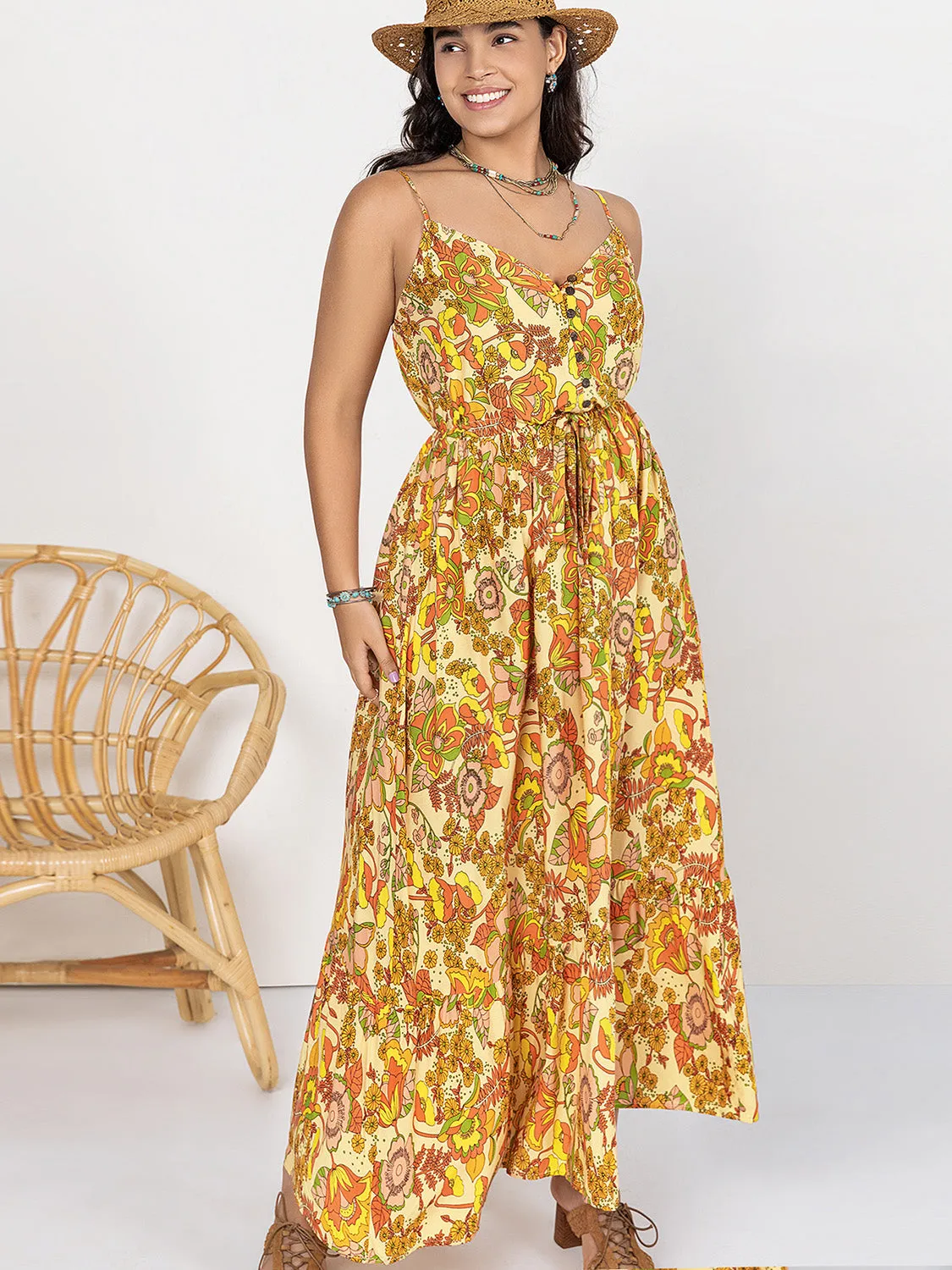Plus Size Printed V-Neck Maxi Cami Dress sold by Charming Charlie product image thumbnail 3