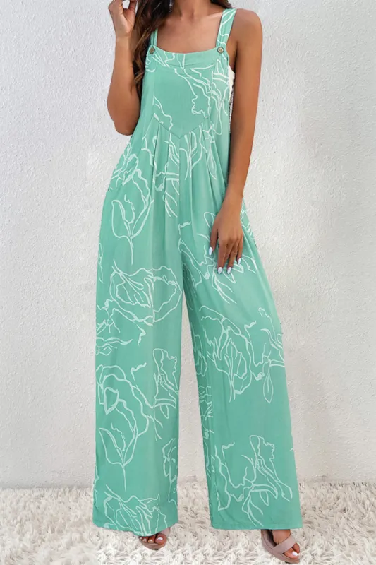 Printed Wide Strap Jumpsuit sold by Charming Charlie