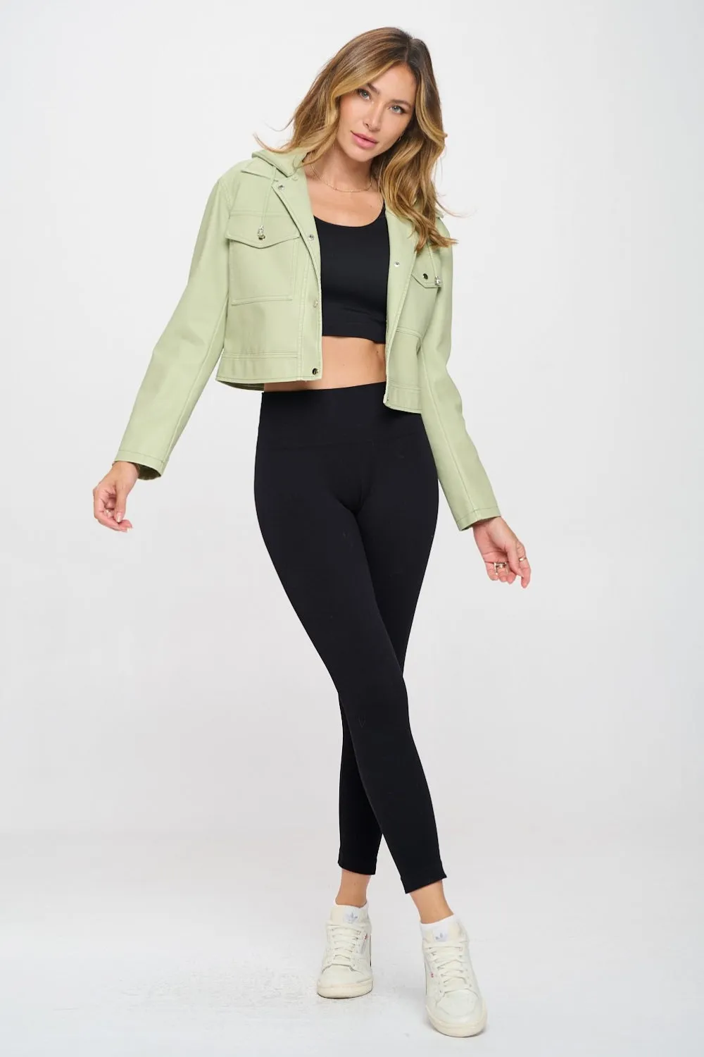 Coalition LA Snap Down Cropped Hooded Jacket sold by Charming Charlie product image thumbnail 5
