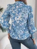 Printed Collared Neck Lantern Sleeve Shirt sold by Charming Charlie