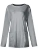 Full Size Pocketed Round Neck Long Sleeve T-Shirt sold by Charming Charlie