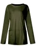Full Size Pocketed Round Neck Long Sleeve T-Shirt sold by Charming Charlie