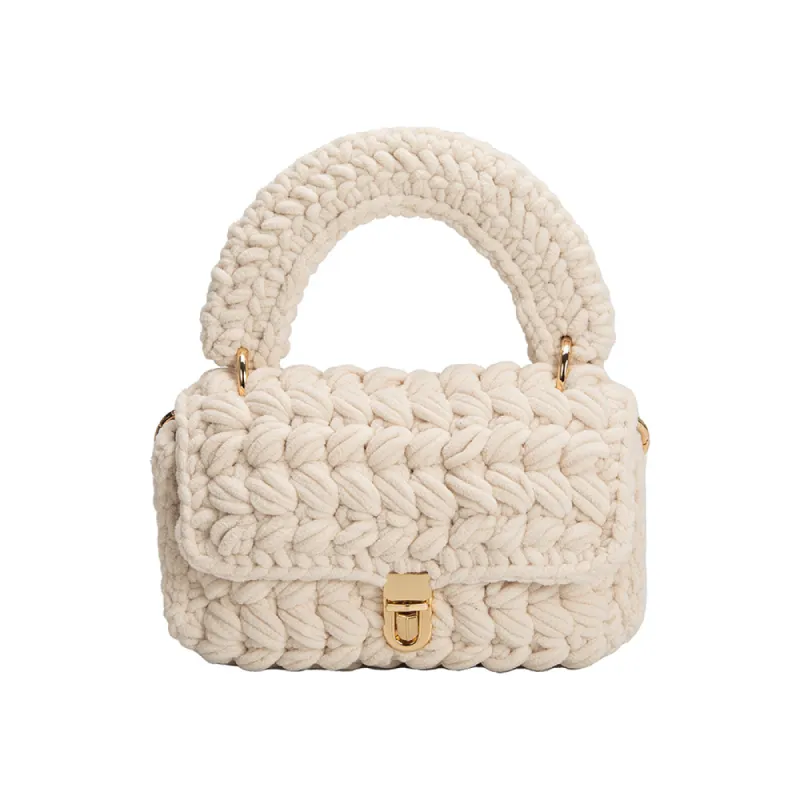 Avery Chenille Ivory Crossbody Bag sold by Charming Charlie