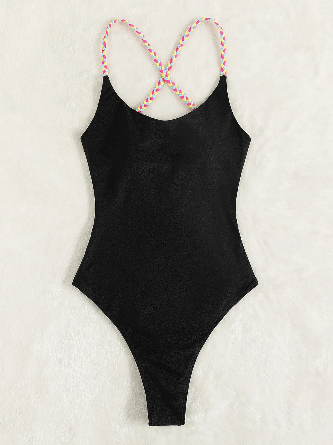 Tied Braided Strap Scoop Neck One-Piece Swimwear sold by Charming Charlie product image thumbnail 2