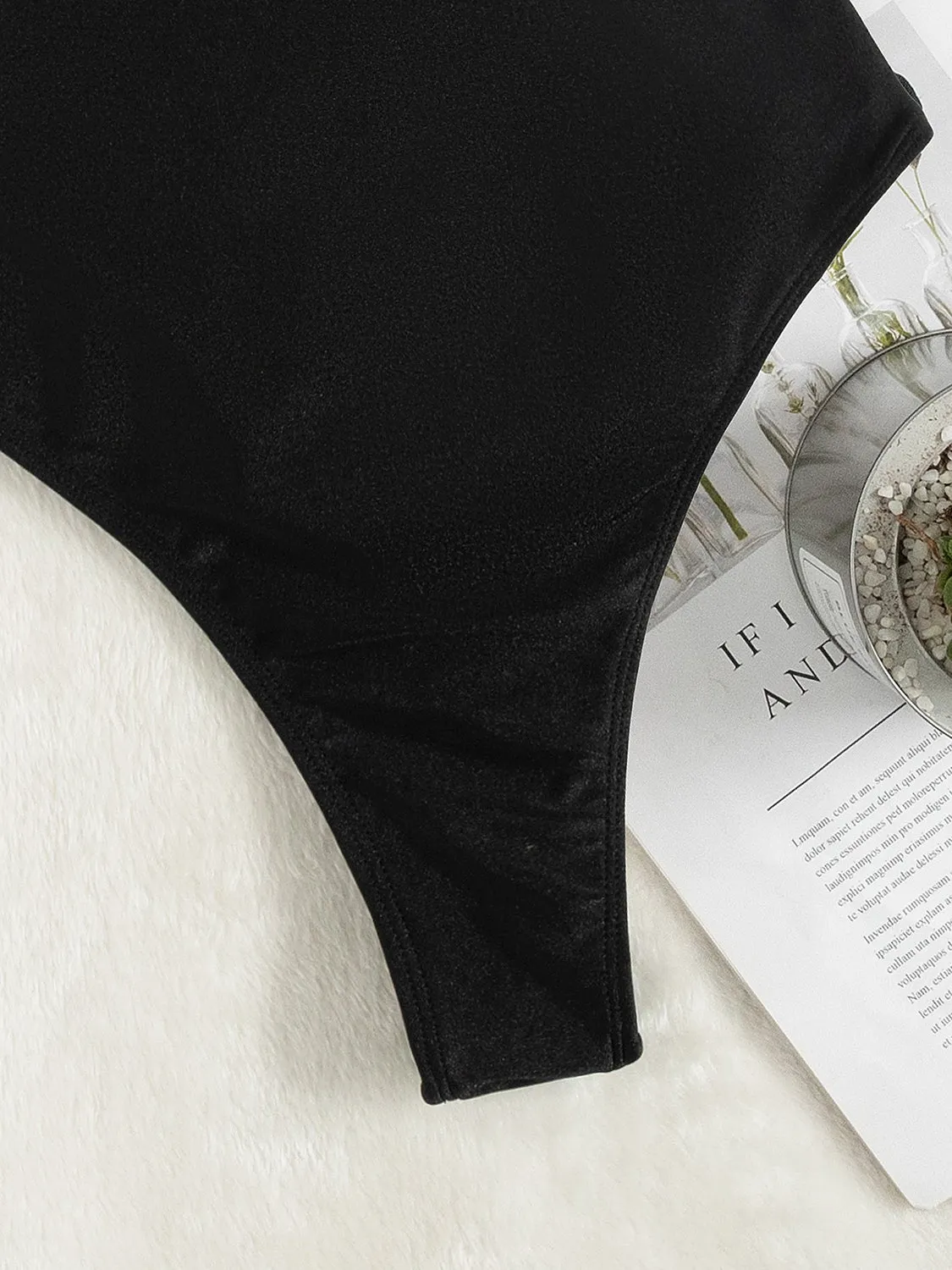 Tied Braided Strap Scoop Neck One-Piece Swimwear sold by Charming Charlie product image thumbnail 4