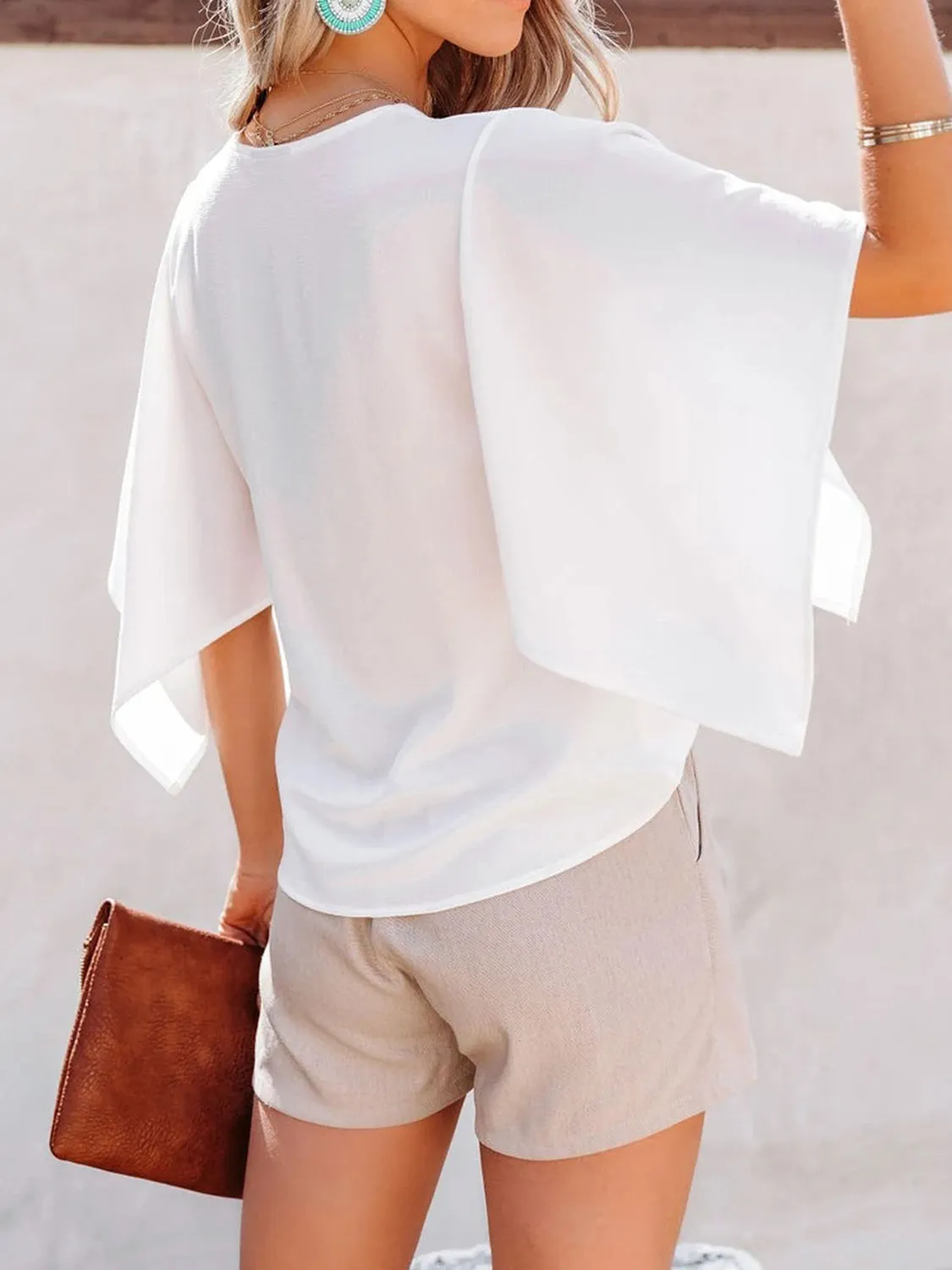 V-Neck Half Sleeve Blouse sold by Charming Charlie product image thumbnail 4