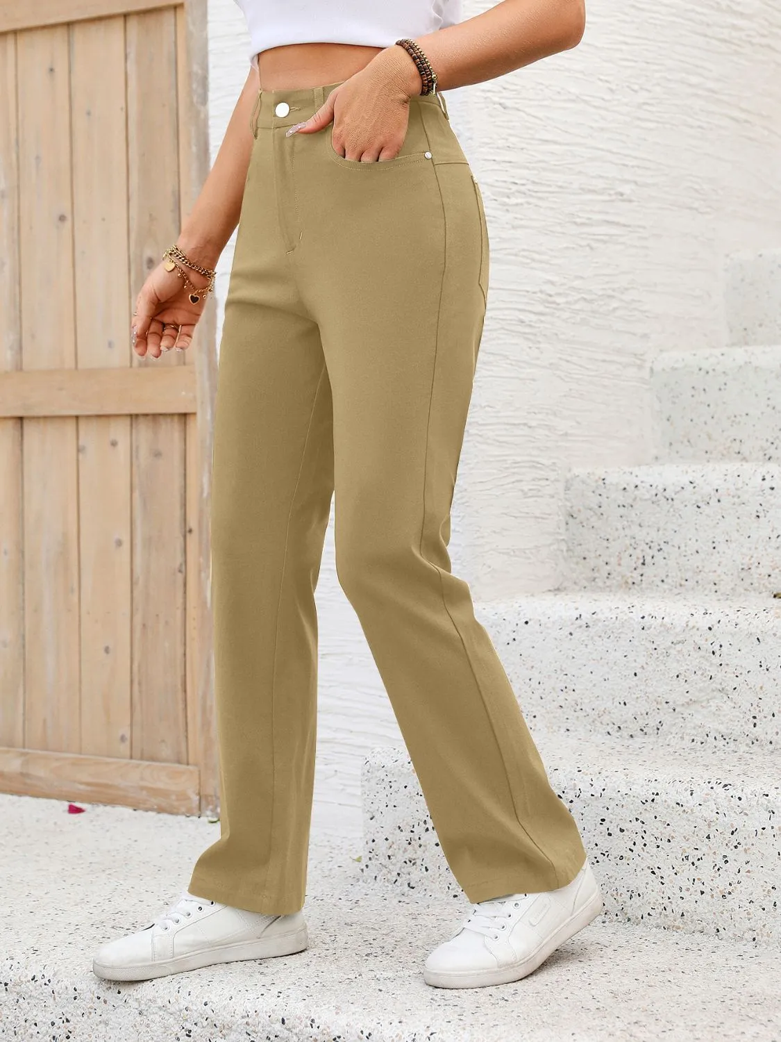 Pocketed High Waist Straight Pants sold by Charming Charlie product image thumbnail 5
