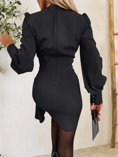 Surplice Lantern Sleeve Mini Dress sold by Charming Charlie product image thumbnail 3