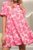 Printed Collared Neck Short Sleeve Mini Dress sold by Charming Charlie