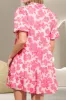 Printed Collared Neck Short Sleeve Mini Dress sold by Charming Charlie