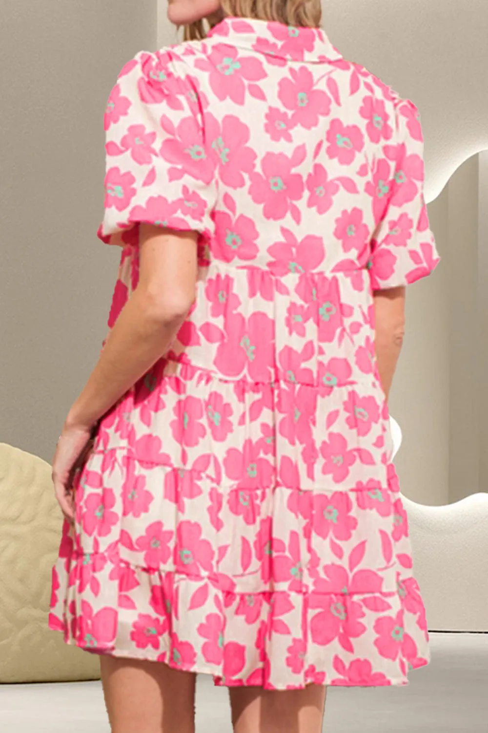 Printed Collared Neck Short Sleeve Mini Dress sold by Charming Charlie product image thumbnail 3