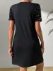Sequin Round Neck Short Sleeve Mini Dress sold by Charming Charlie