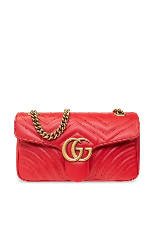 Gucci Hand Bag- GG Marmont mini matelassé shoulder bag Red sold by Charming Charlie