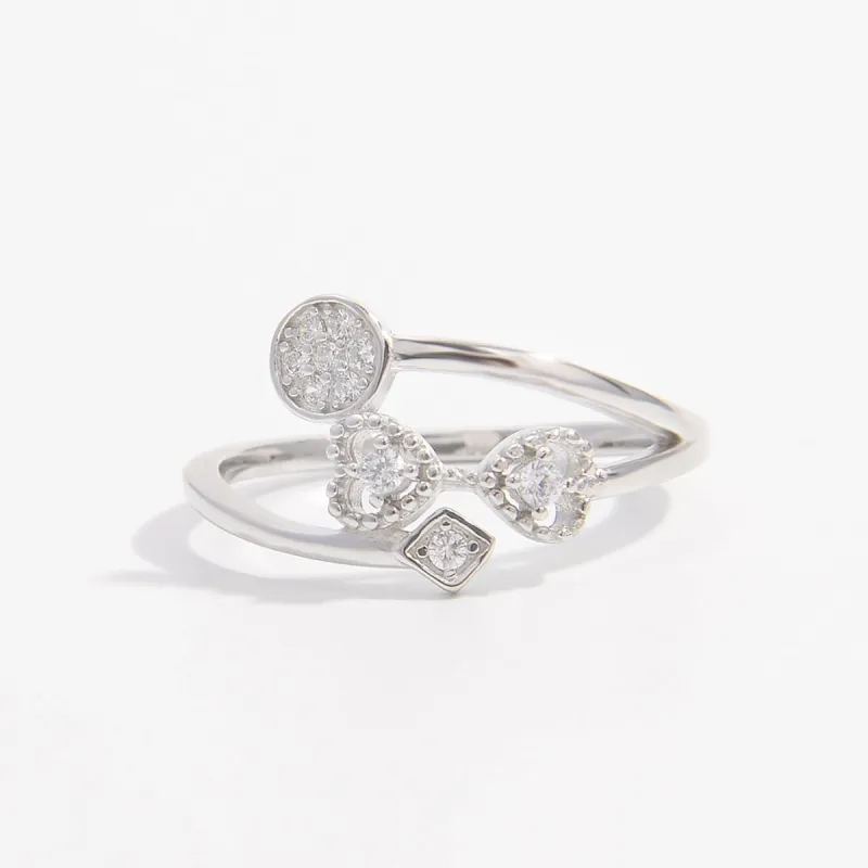 925 Sterling Silver Inlaid Zircon Ring sold by Charming Charlie