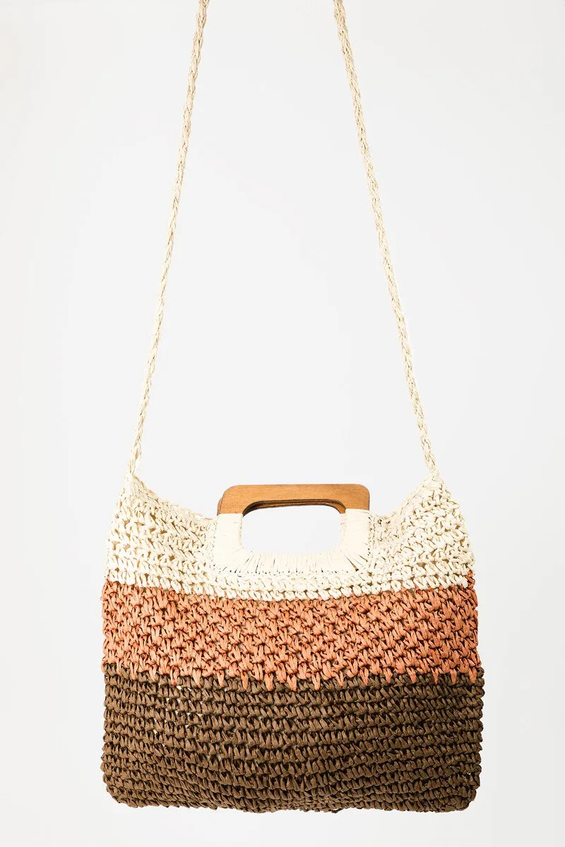Fame Color Block Double-Use Braided Tote Bag sold by Charming Charlie product image thumbnail 2