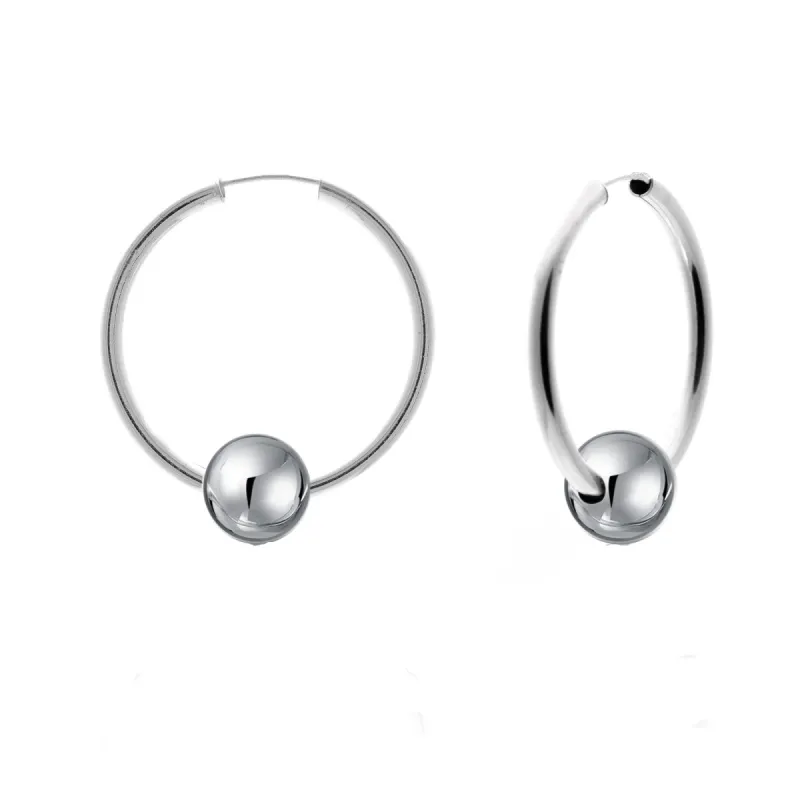 GL Creations- Sterling Silver 24mm Hoop w/ 8mm Ball Earring sold by Charming Charlie