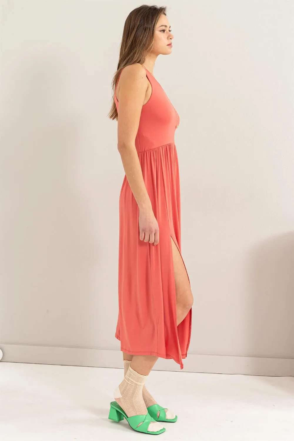 HYFVE Sleeveless Slit Midi Dress sold by Charming Charlie product image thumbnail 4