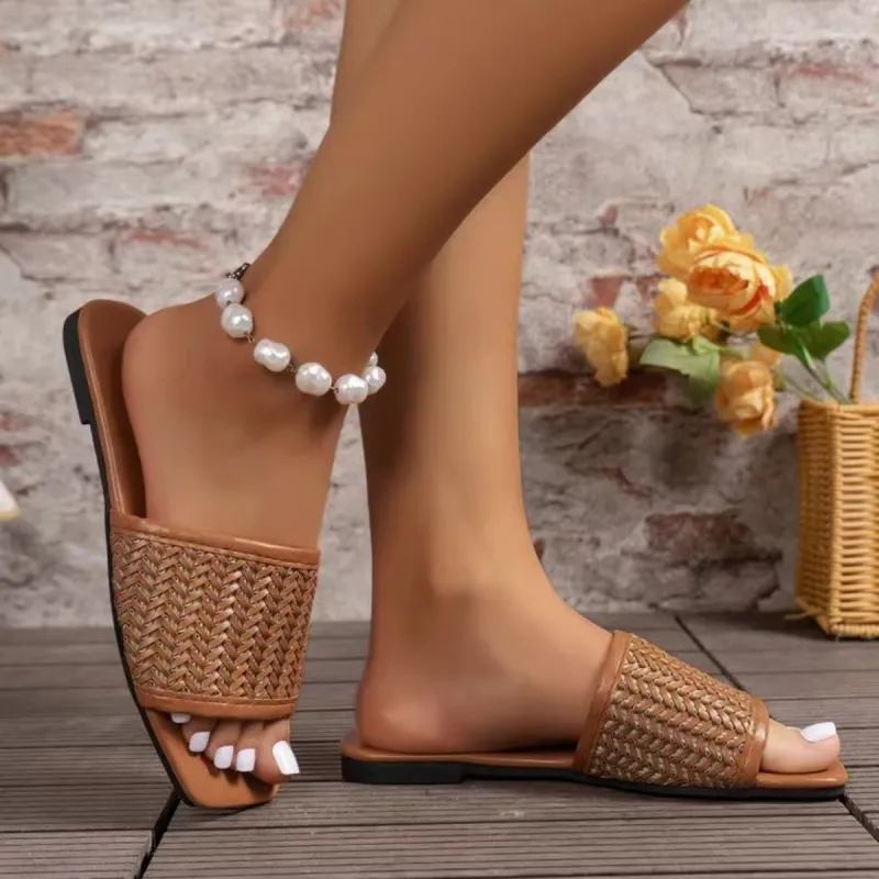Rattan Woven Flat Sandals sold by Charming Charlie