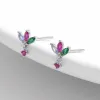 Inlaid Zircon 925 Sterling Silver Geometric Stud Earrings sold by Charming Charlie