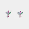 Inlaid Zircon 925 Sterling Silver Geometric Stud Earrings sold by Charming Charlie