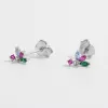Inlaid Zircon 925 Sterling Silver Geometric Stud Earrings sold by Charming Charlie