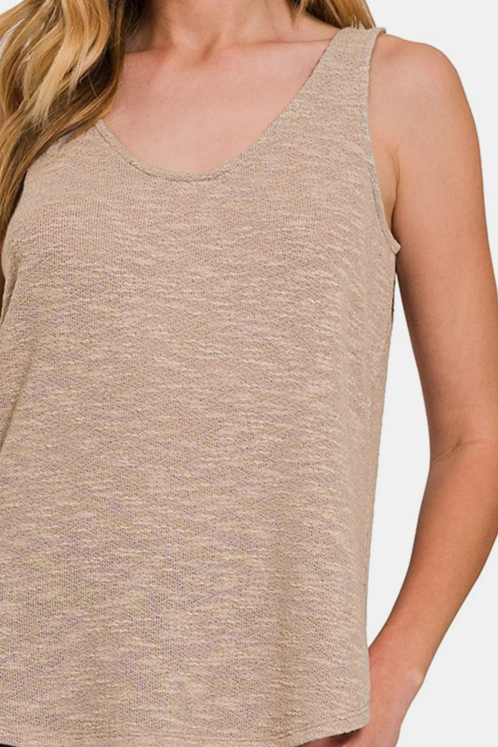 Zenana Curved Hem Round Neck Tank sold by Charming Charlie product image thumbnail 3