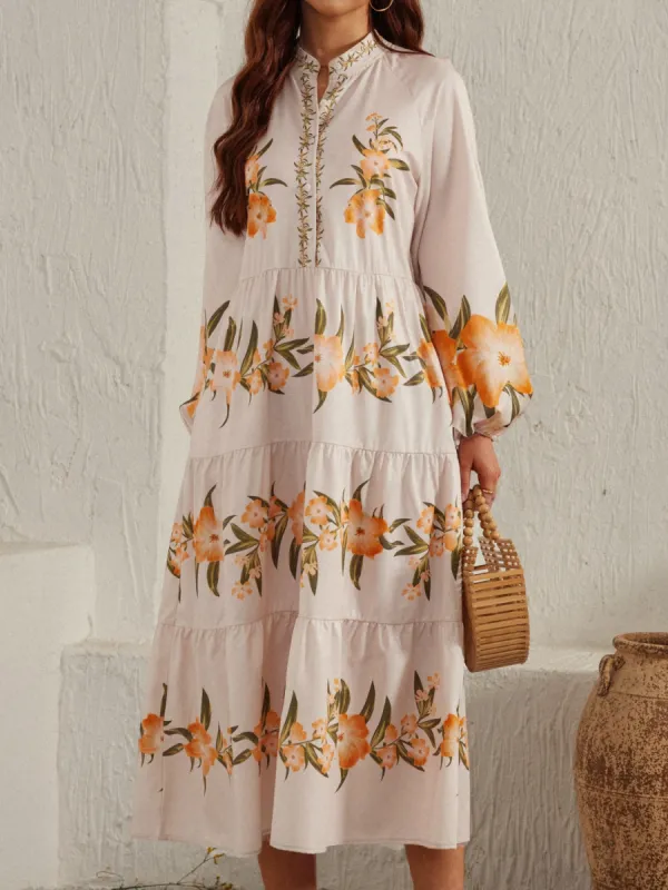 Printed Long Sleeve Midi Dress sold by Charming Charlie
