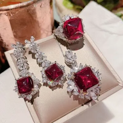 Platinum-Plated Artificial Gemstone Dangle Earrings sold by Charming Charlie product image thumbnail 3