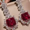 Platinum-Plated Artificial Gemstone Dangle Earrings sold by Charming Charlie