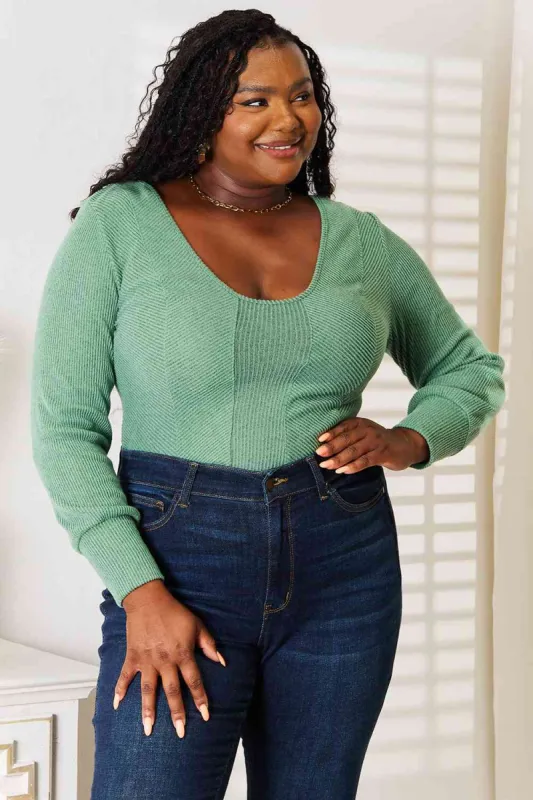 Basic Bae Scoop Neck Long Sleeve Top sold by Charming Charlie