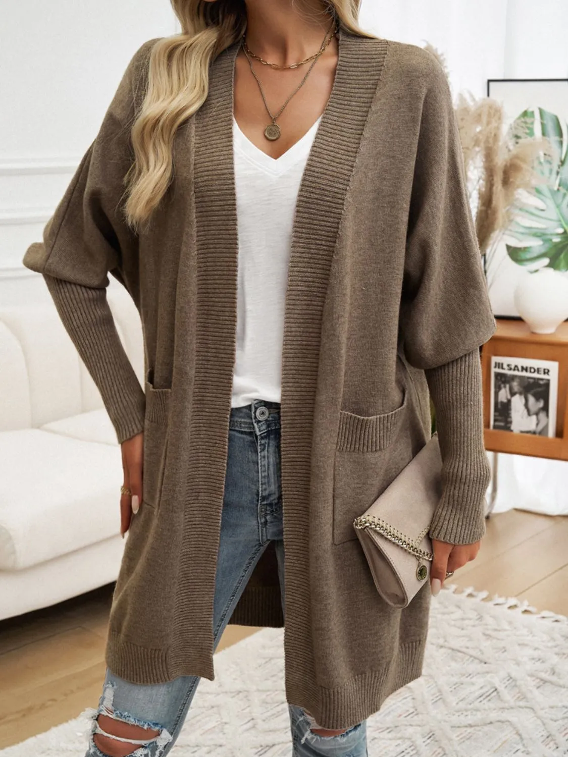 Open Front Long Sleeve Cardigan sold by Charming Charlie product image thumbnail 3