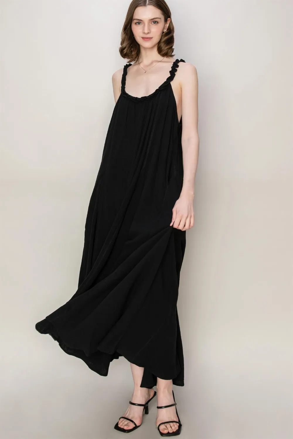 HYFVE Frill Sleeveless A-Line Maxi Dress sold by Charming Charlie product image thumbnail 4