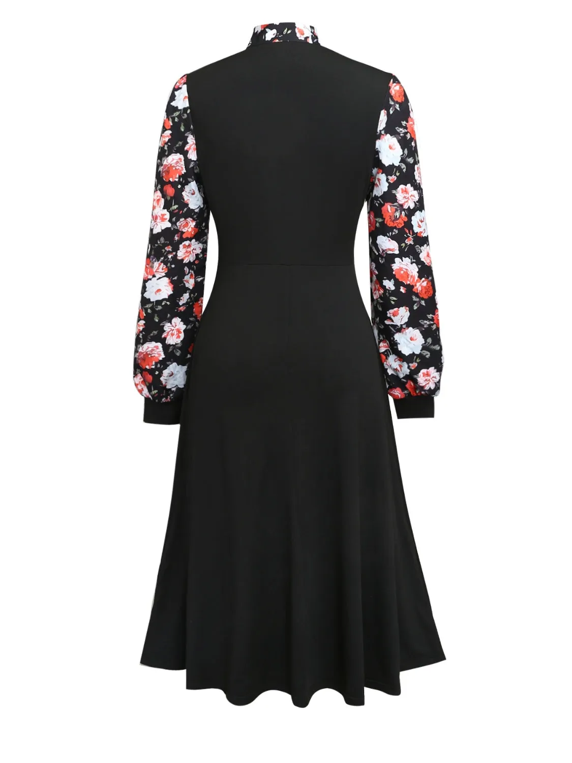 Printed Tie Neck Long Sleeve Midi Dress sold by Charming Charlie product image thumbnail 2