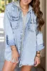 Distressed Button Up Long Sleeve Denim Jacket sold by Charming Charlie