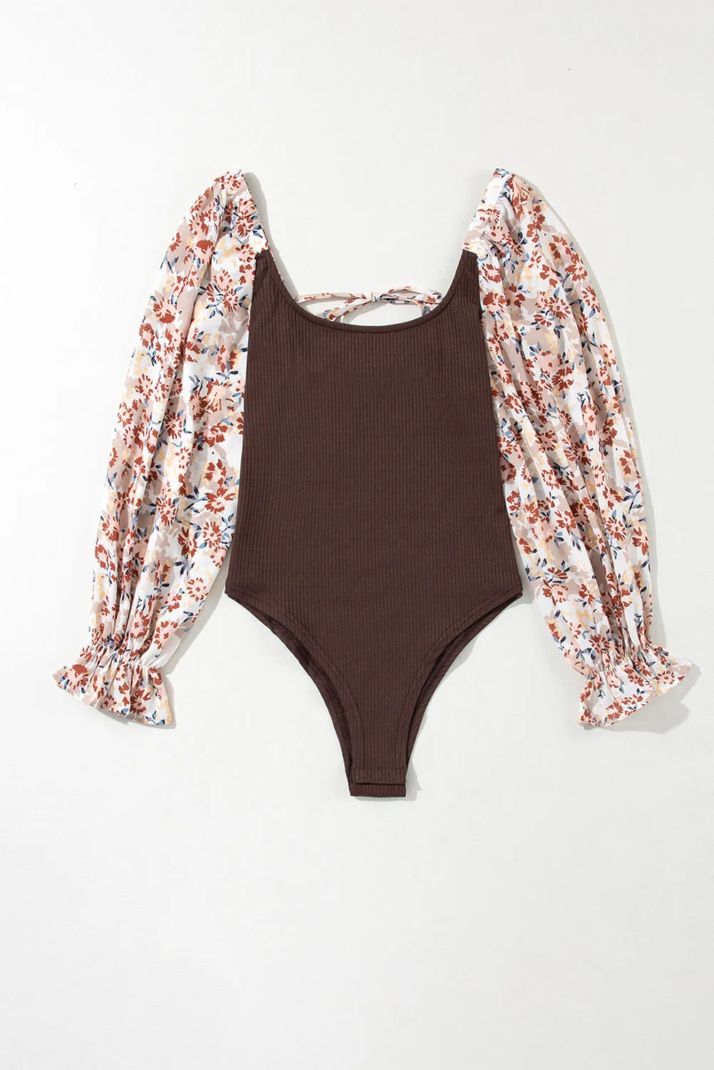Printed Scoop Neck Flounce Sleeve Bodysuit sold by Charming Charlie product image thumbnail 3
