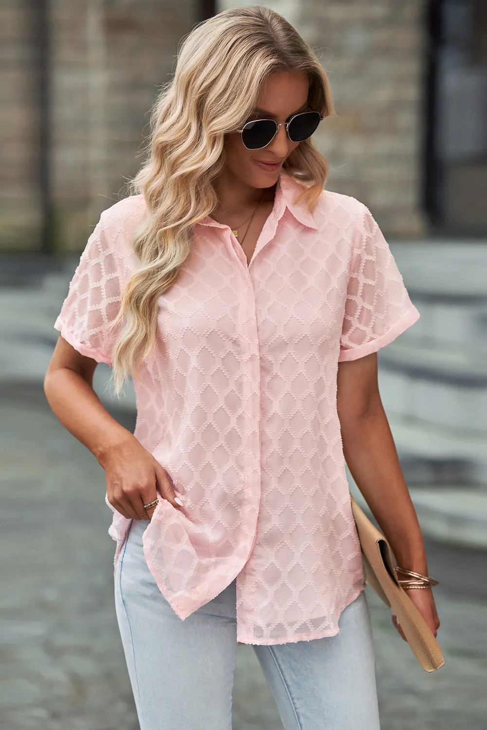 Button Up Short Sleeve Shirt sold by Charming Charlie product image thumbnail 3