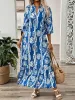 Printed Notched Half Sleeve Maxi Dress sold by Charming Charlie