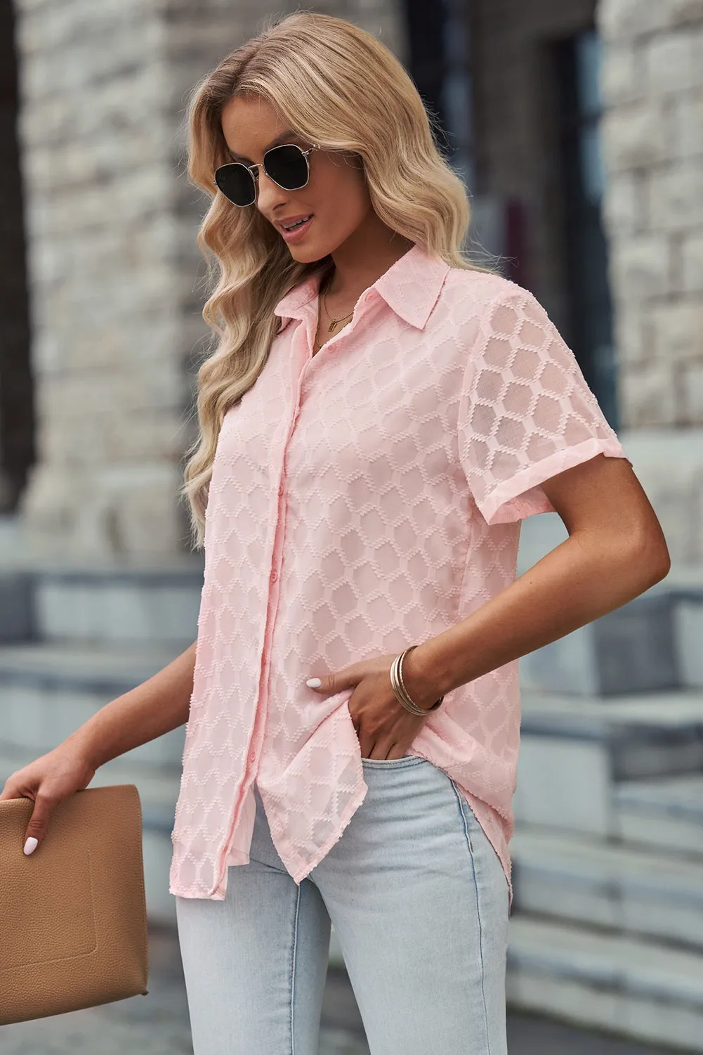Button Up Short Sleeve Shirt sold by Charming Charlie product image thumbnail 2