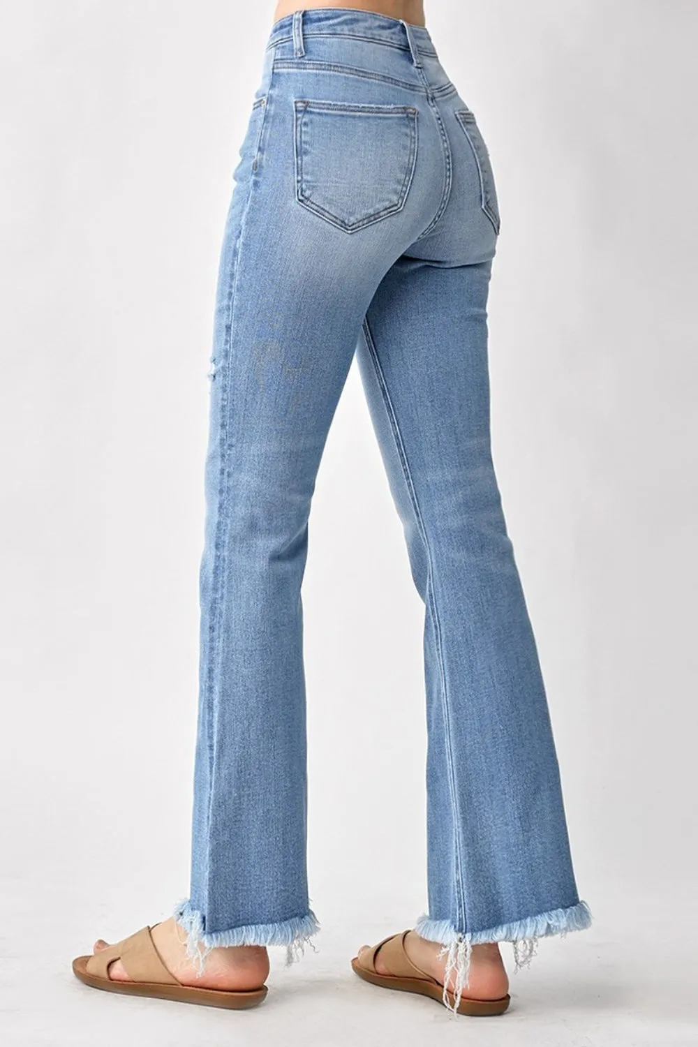 RISEN High Rise Frayed Hem Bootcut Jeans sold by Charming Charlie product image thumbnail 2