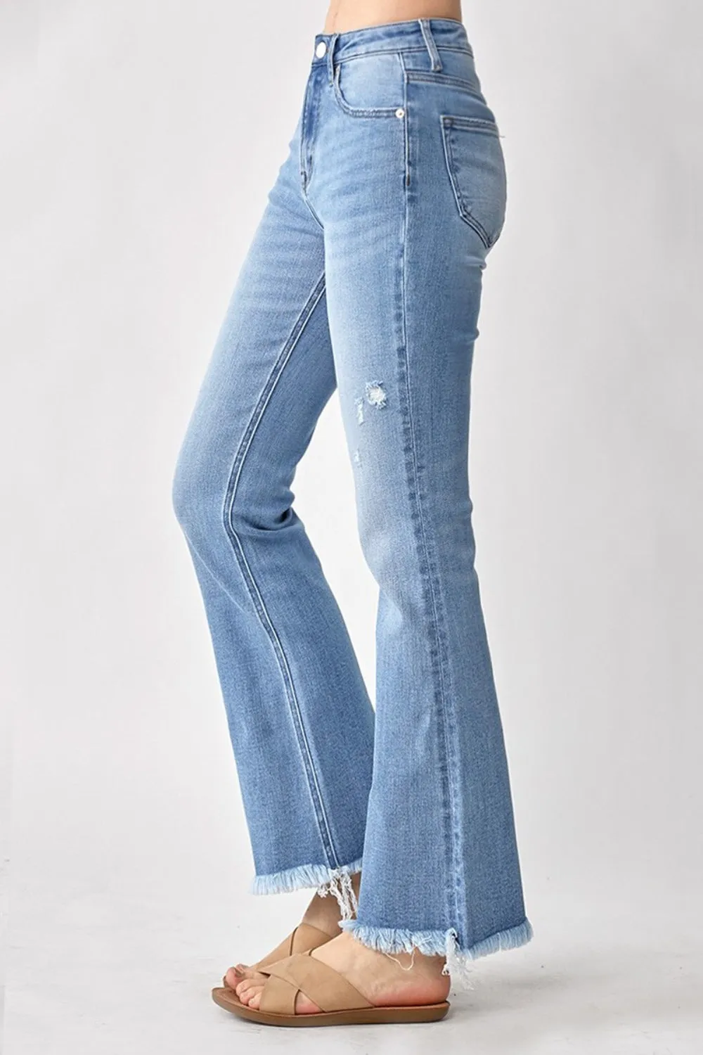 RISEN High Rise Frayed Hem Bootcut Jeans sold by Charming Charlie product image thumbnail 3
