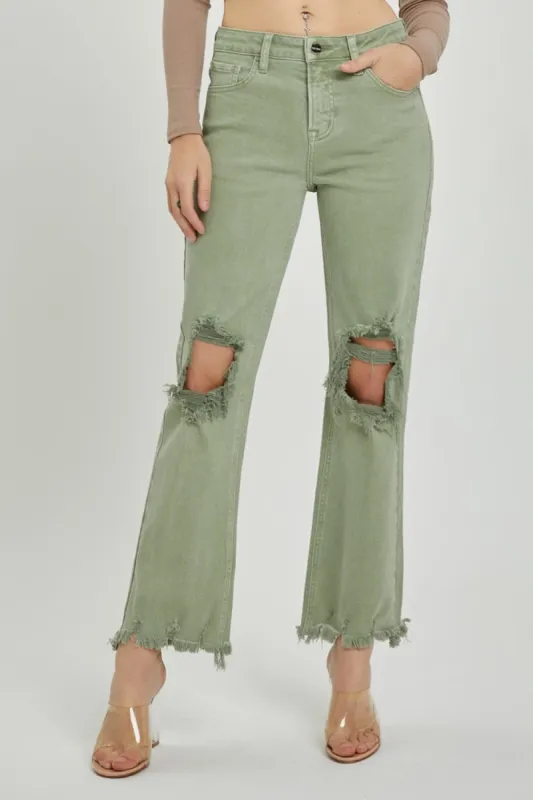 RISEN Distressed Ankle Bootcut Jeans sold by Charming Charlie