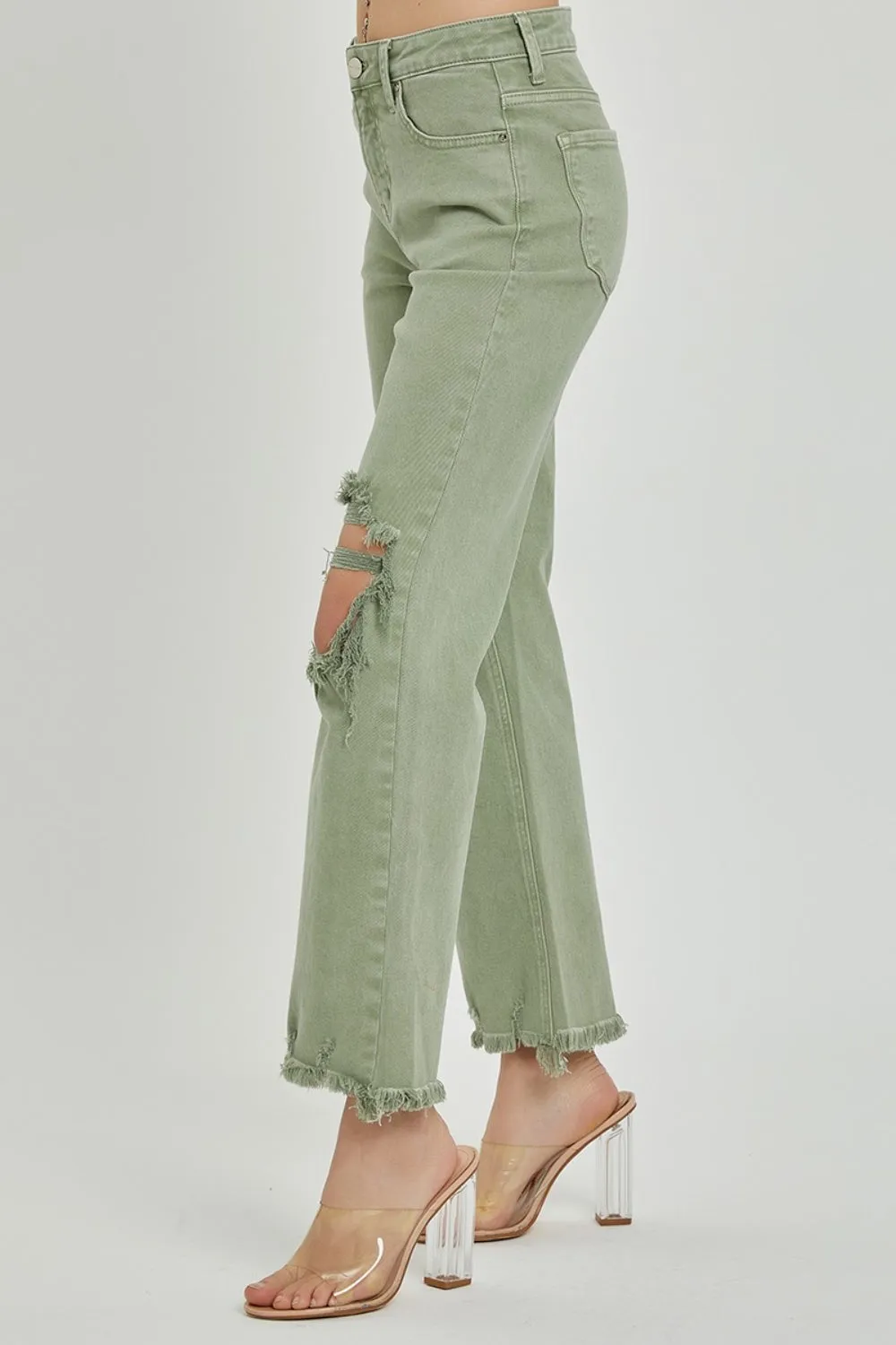 RISEN Distressed Ankle Bootcut Jeans sold by Charming Charlie product image thumbnail 3