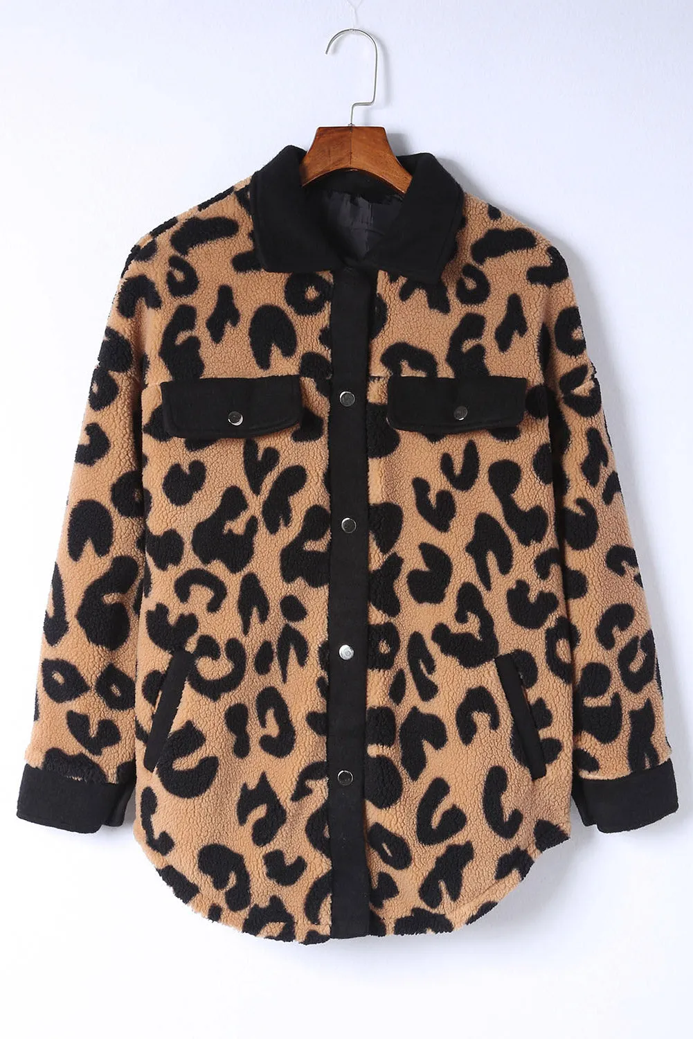 Leopard Button Up Long Sleeve Jacket sold by Charming Charlie product image thumbnail 4