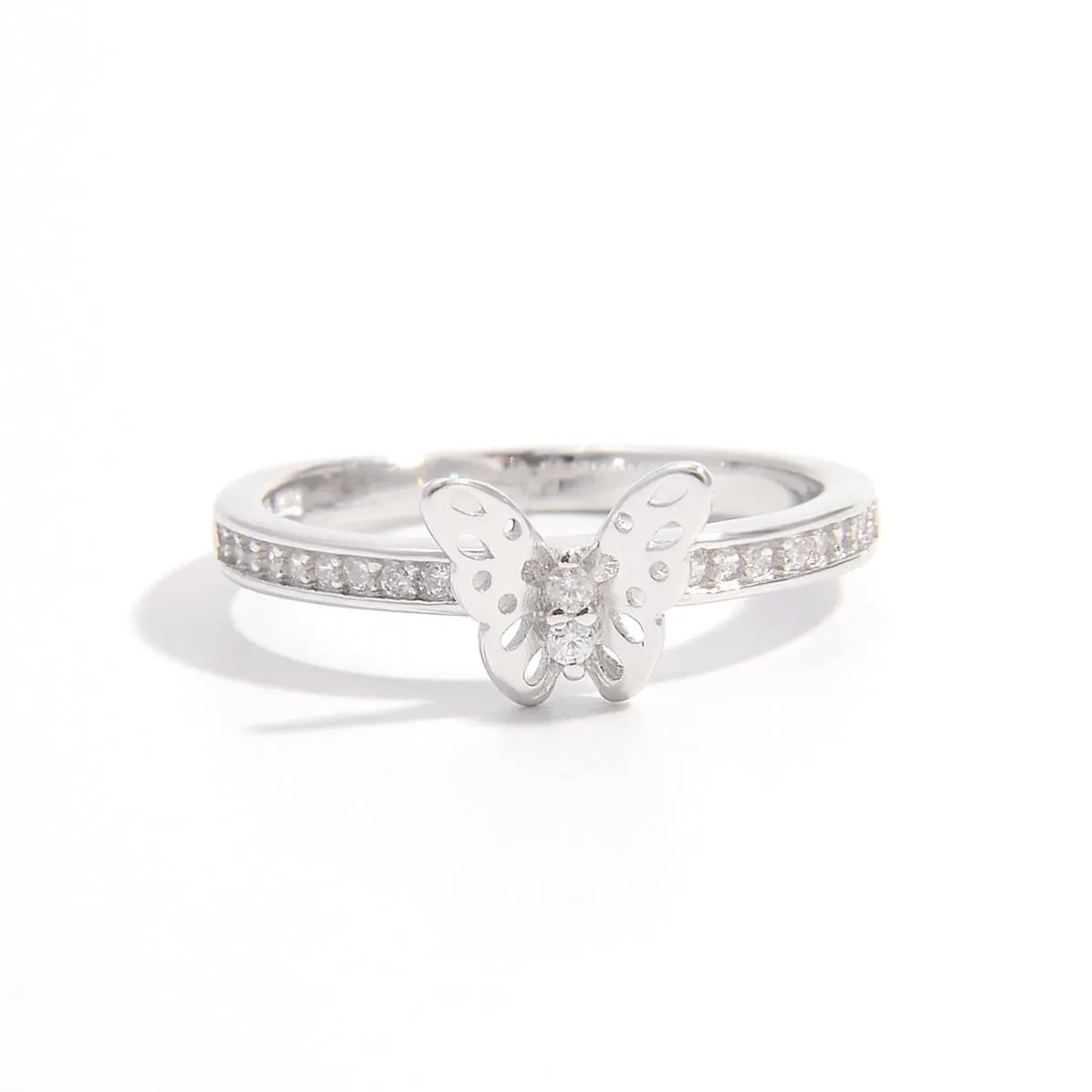 925 Sterling Silver Inlaid Zircon Butterfly Ring sold by Charming Charlie