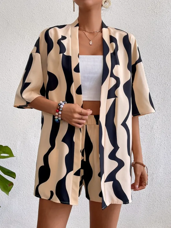 Printed Half Sleeve Top and Shorts Set sold by Charming Charlie