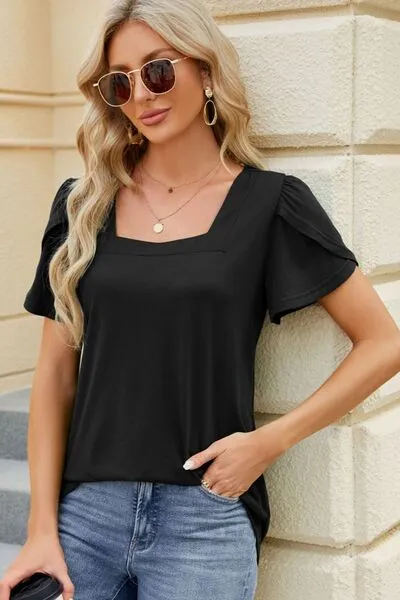 Square Neck Short Sleeve T-Shirt sold by Charming Charlie product image thumbnail 3