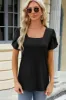 Square Neck Short Sleeve T-Shirt sold by Charming Charlie