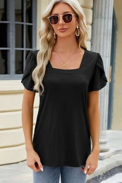 Square Neck Short Sleeve T-Shirt sold by Charming Charlie product image thumbnail 4