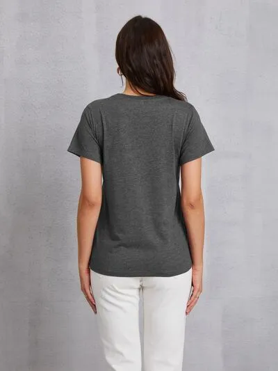 COFFEE Round Neck Short Sleeve T-Shirt sold by Charming Charlie product image thumbnail 2