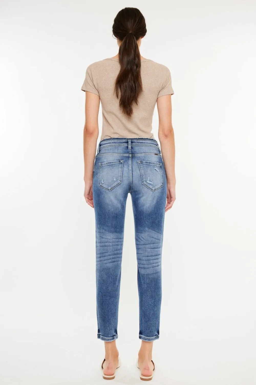 Kancan High Rise Distressed Mom Jeans sold by Charming Charlie product image thumbnail 2